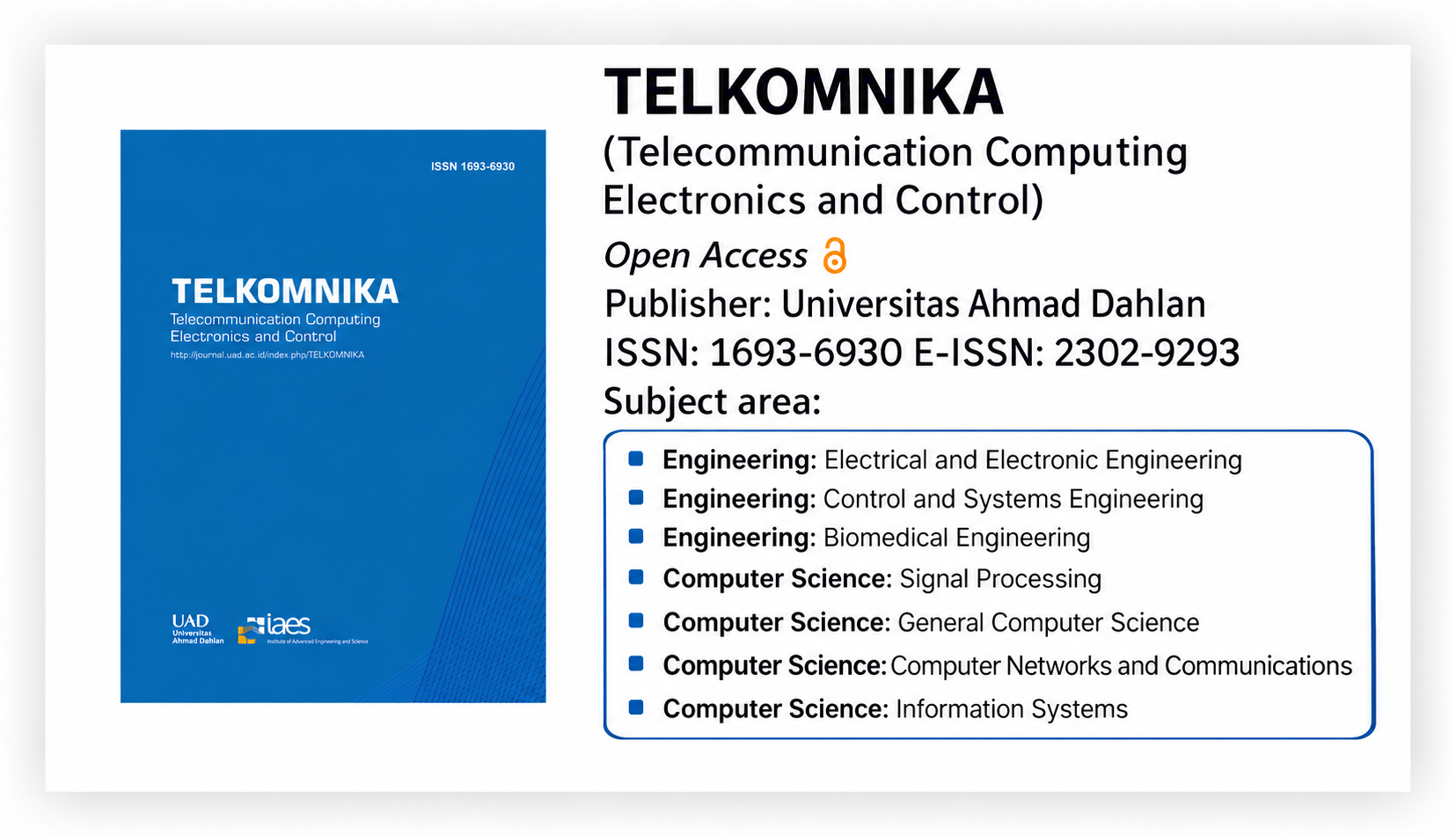 TELKOMNIKA Journal Homepage